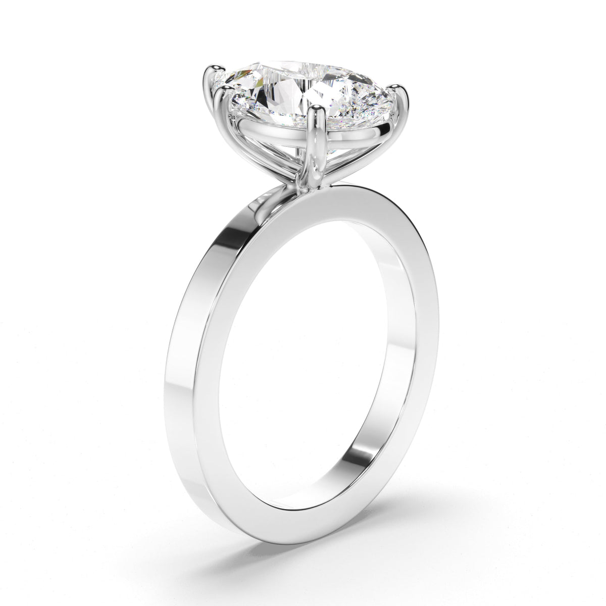 Pear Cut Diamond Solitaire Engagement Ring