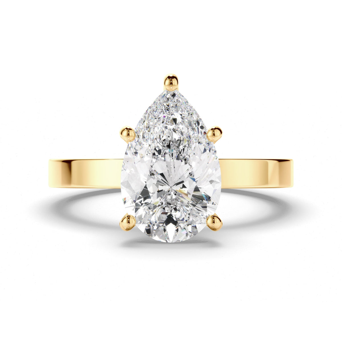 Pear Cut Diamond Solitaire Engagement Ring