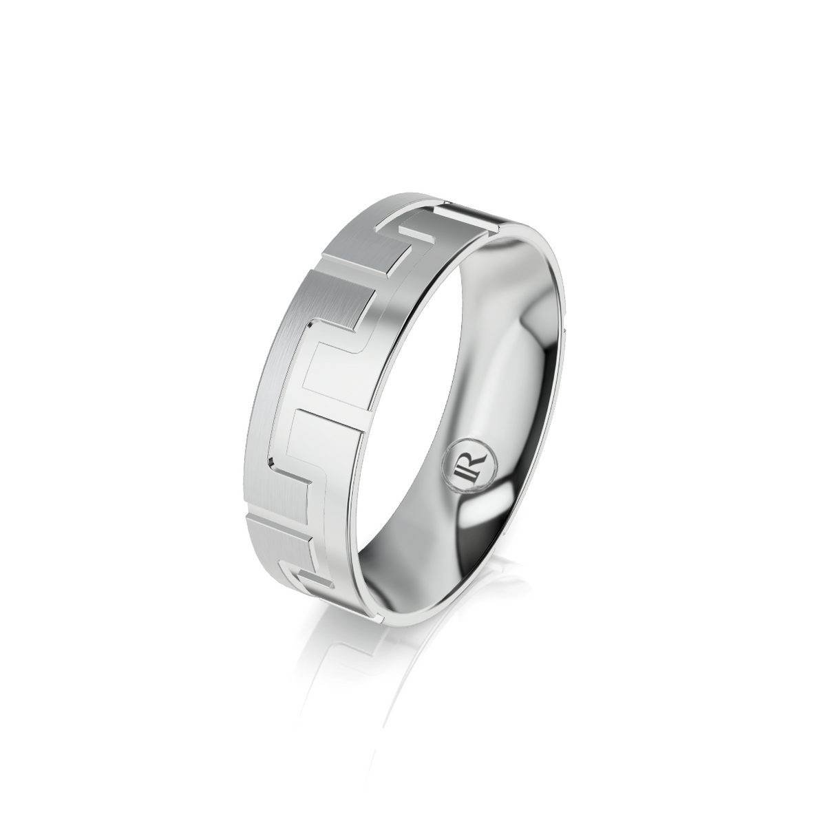 9ct White Gold Puzzle Pattern Wedding Ring
