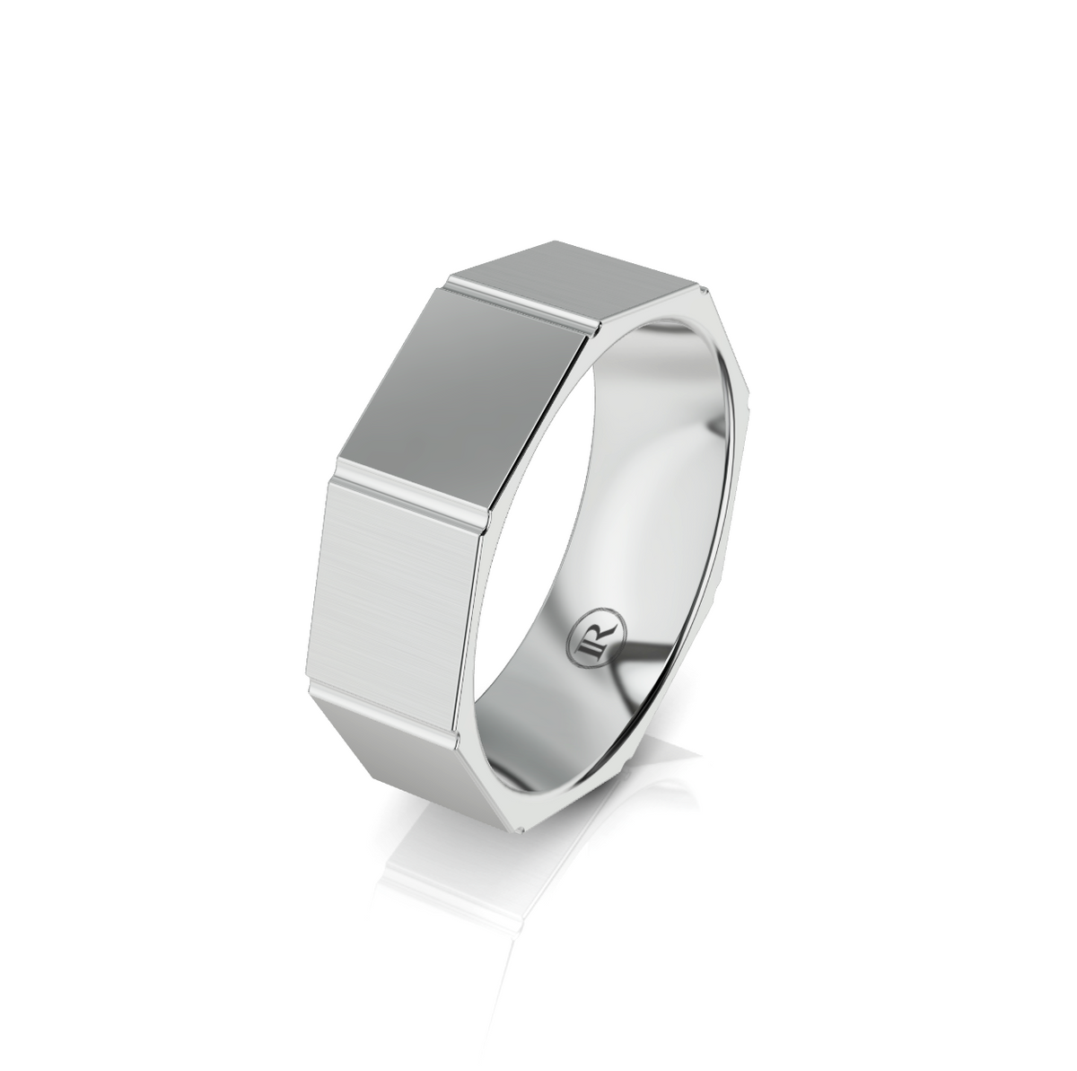 9ct White Gold Bolt Style Wedding Ring