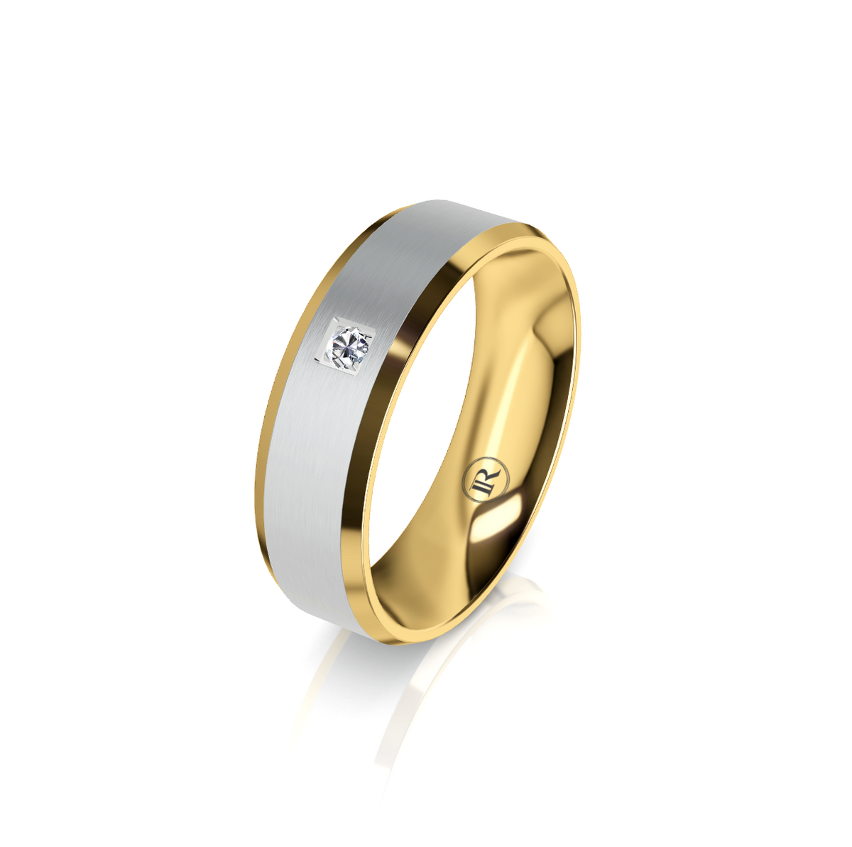 9ct White Yellow Gold Diamond Set Wedding Ring