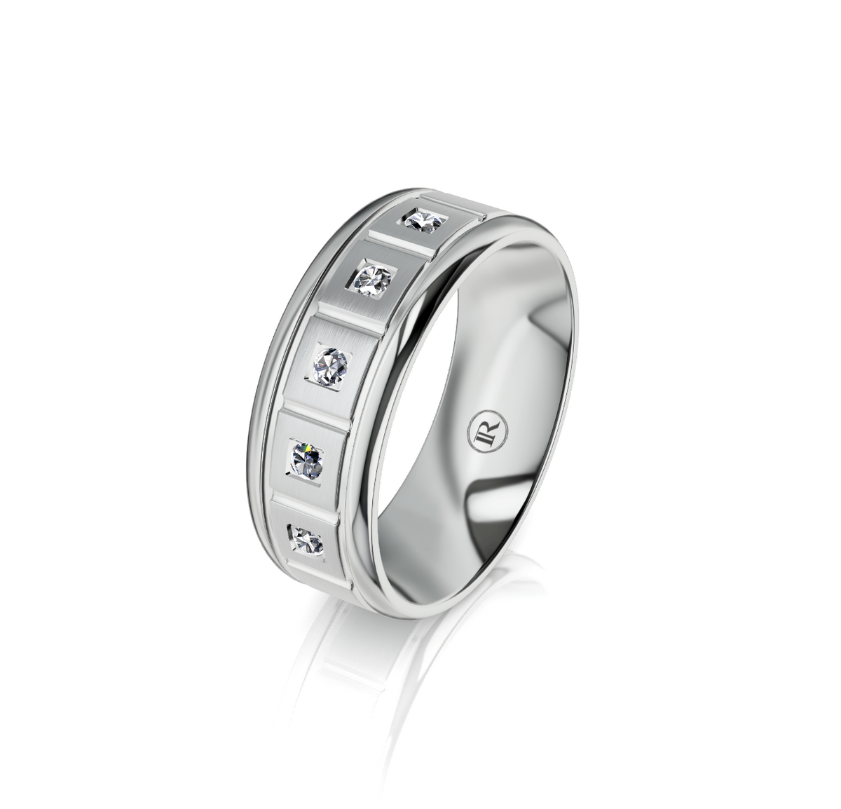 9ct White Gold Full Diamond Set Wedding Ring