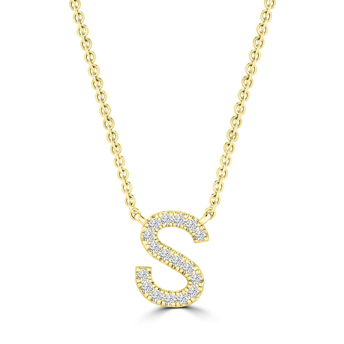 9ct Yellow Gold Diamond Initial 'S' Necklace