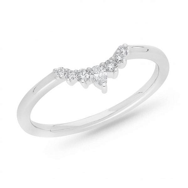 Pear diamond curve wedding band