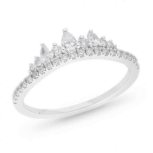 Pear diamond tiara wedding ring