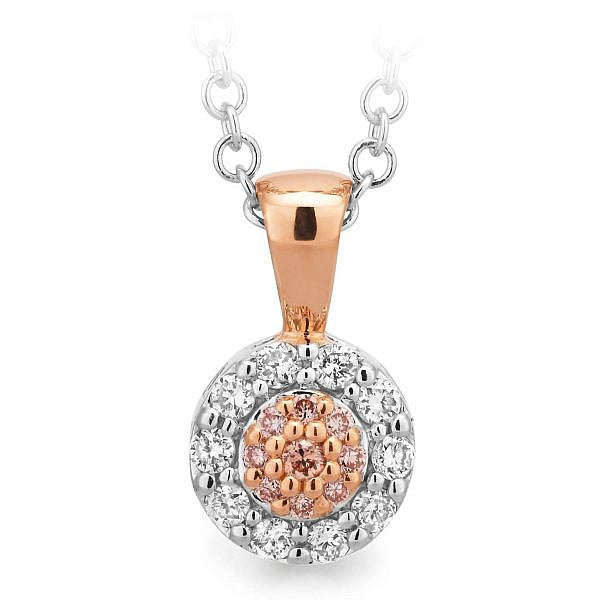 Pink & white diamond shape pendant