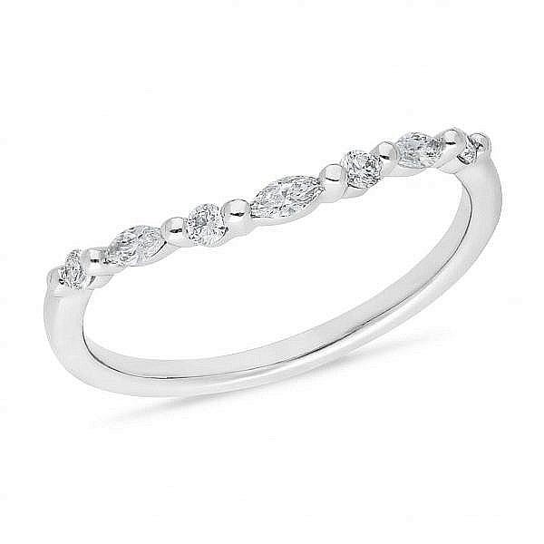 Marquise & round diamond wedding ring