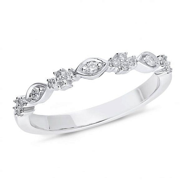 Round diamond fancy wedding ring