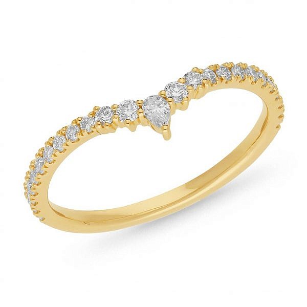 Curved diamond wedding band