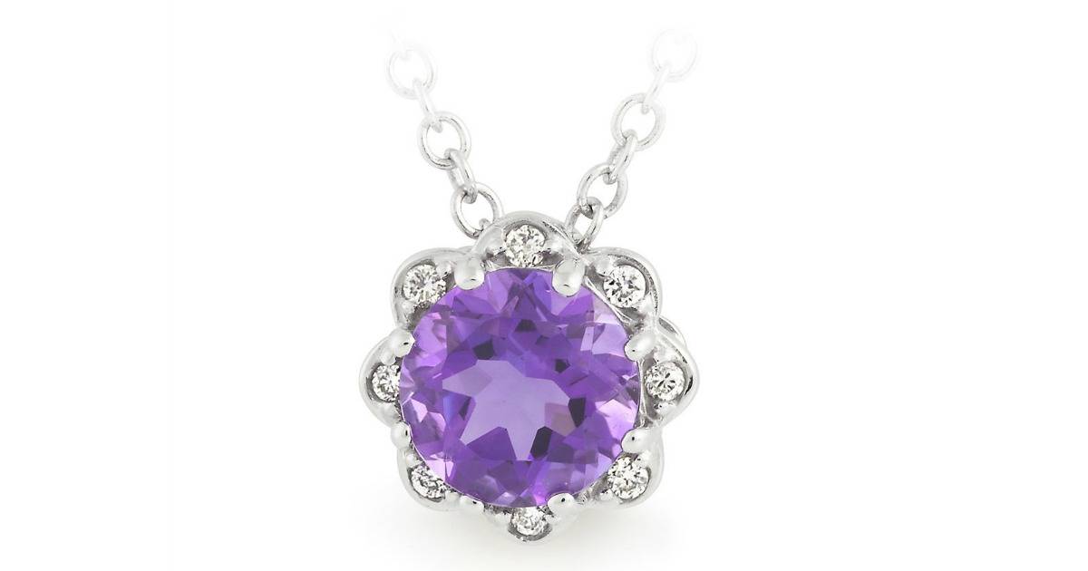 Amethyst and diamond pendant