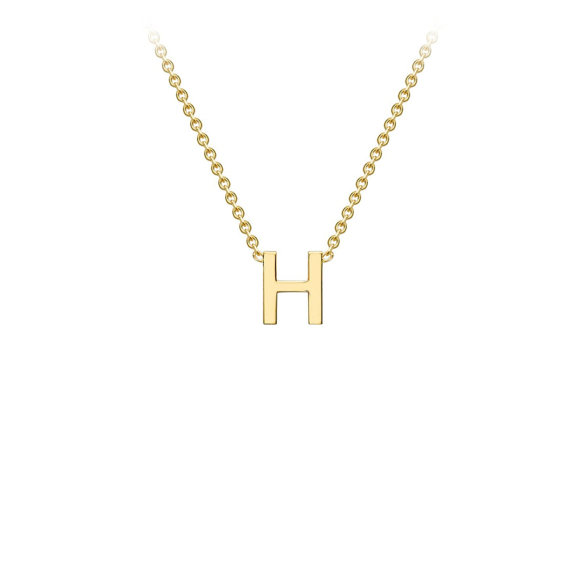 9ct Yellow Gold 'H' Initial Adjustable Letter Necklace 38/43cm