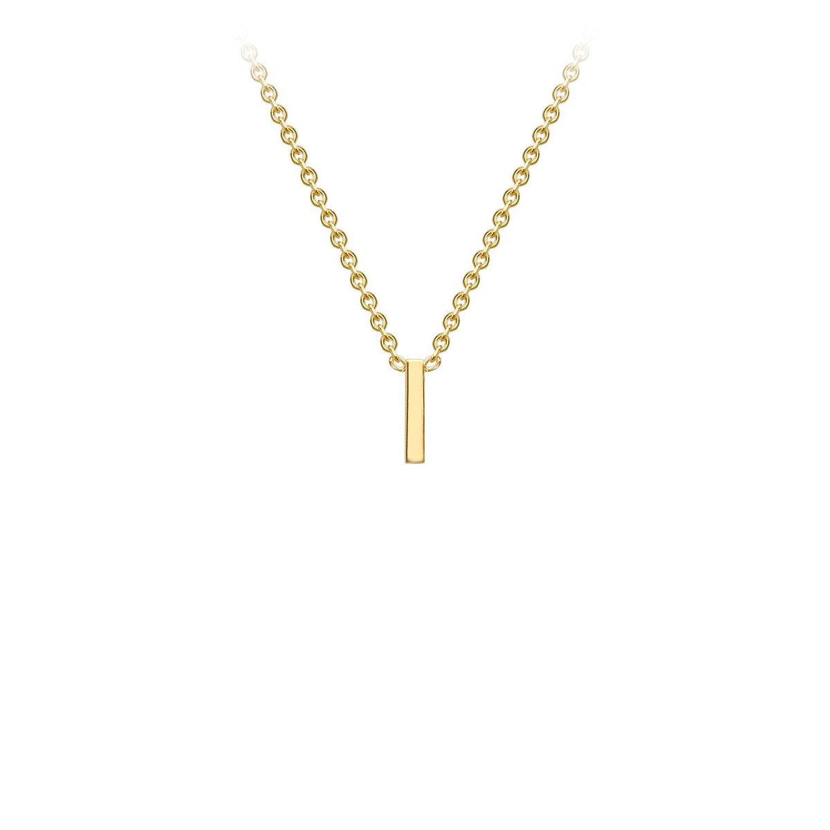 9ct Yellow Gold 'I' Initial Adjustable Letter Necklace 38/43cm