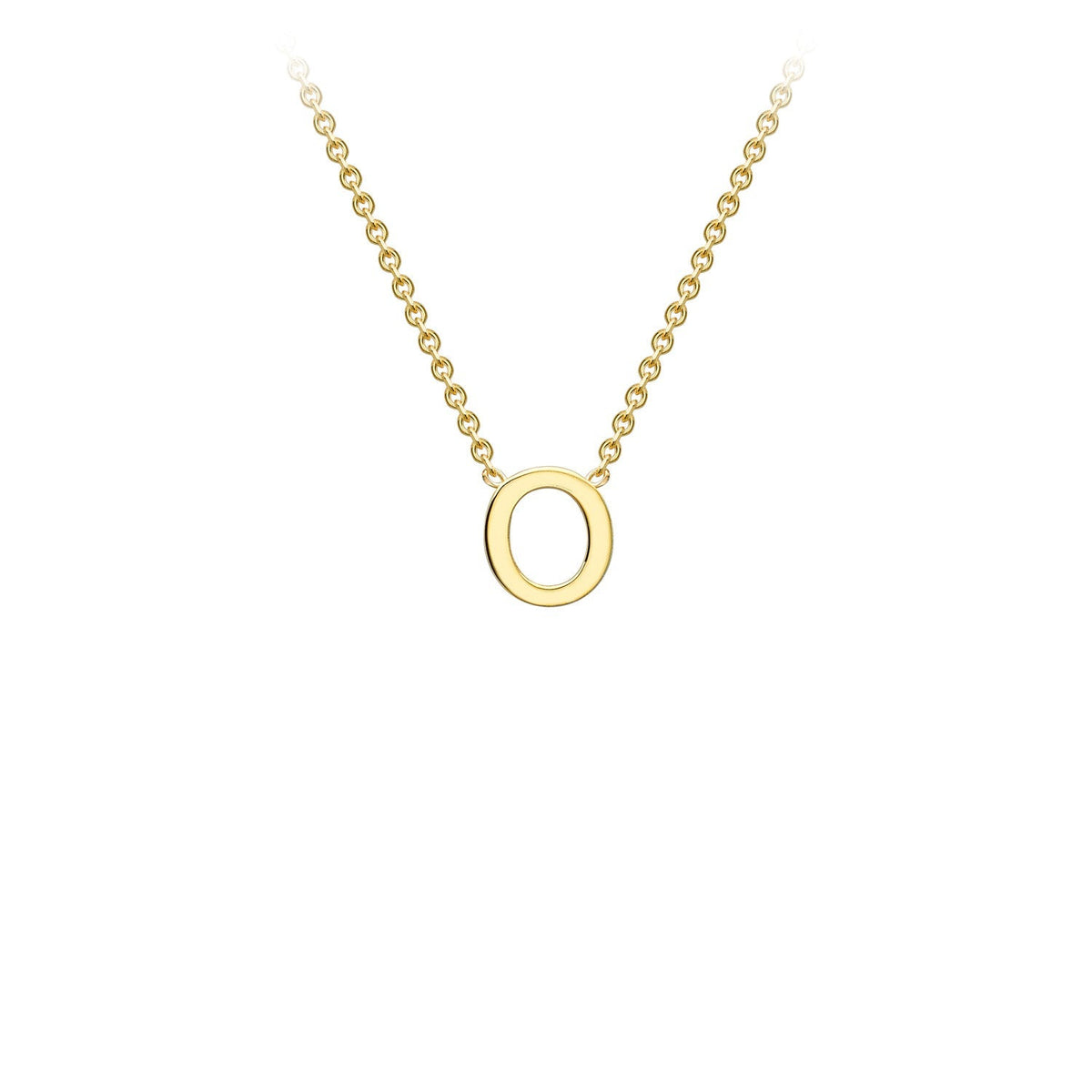 9ct Yellow Gold 'O' Initial Adjustable Letter Necklace 38/43cm