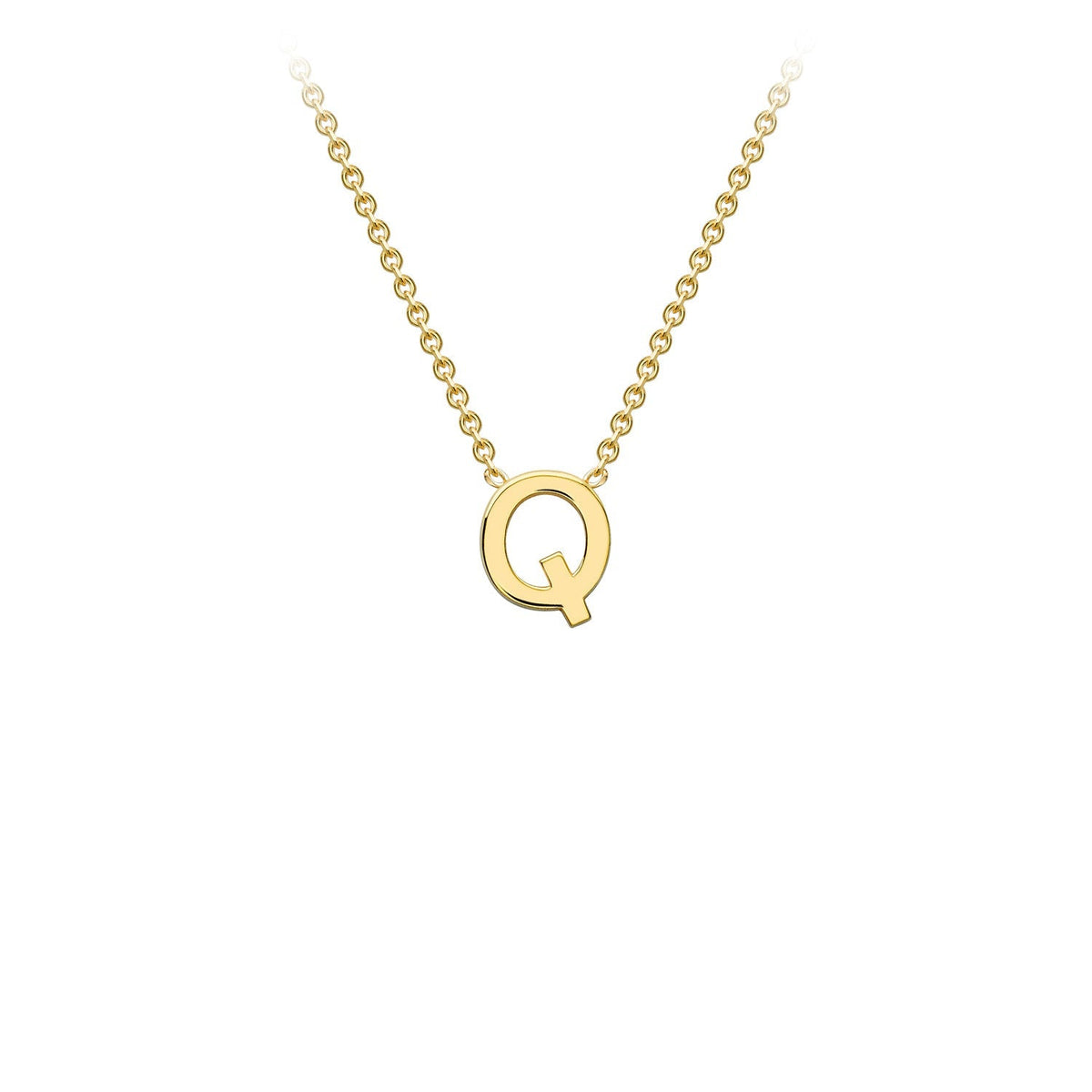 9ct Yellow Gold 'Q' Initial Adjustable Letter Necklace 38/43cm