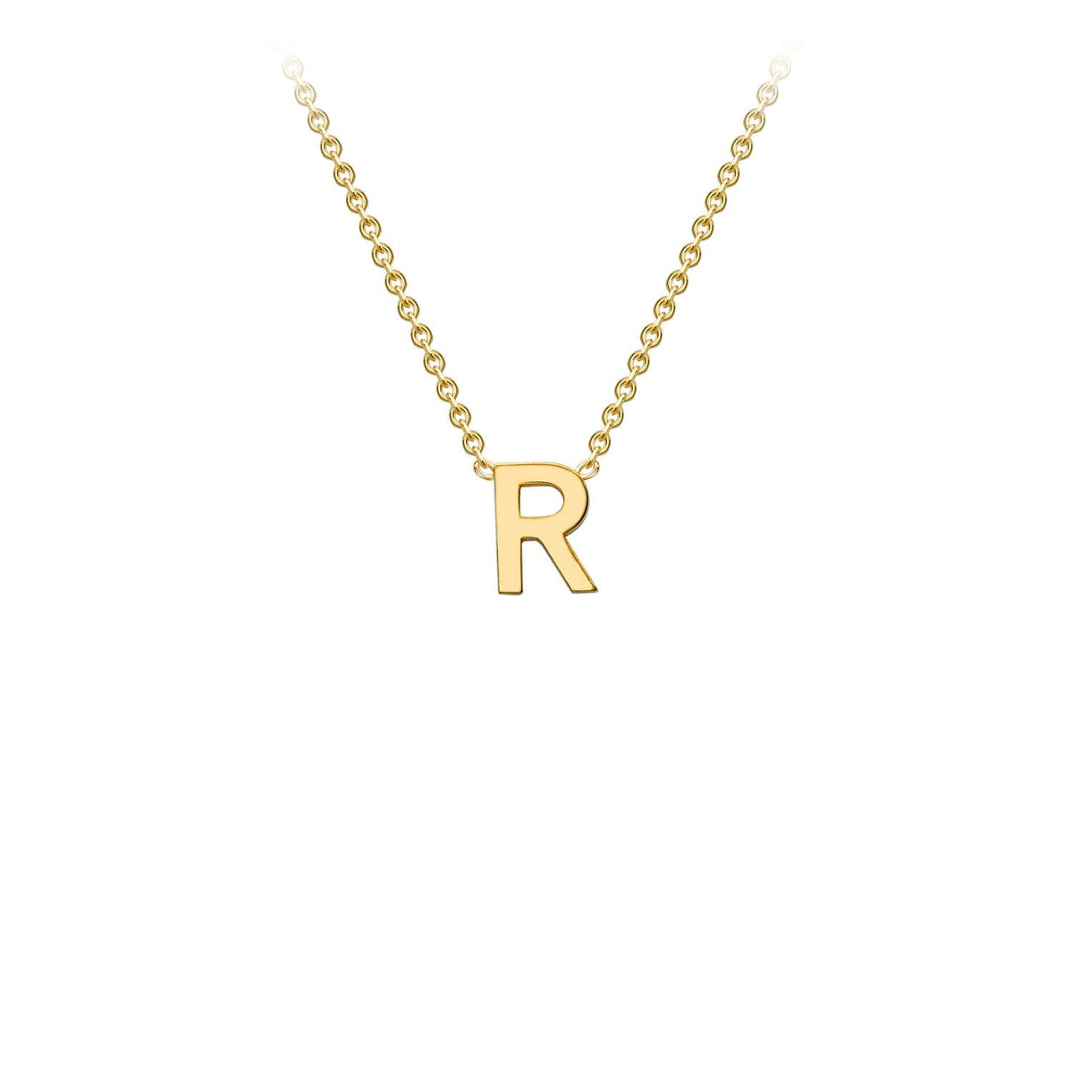 9ct Yellow Gold 'R' Initial Adjustable Letter Necklace 38/43cm