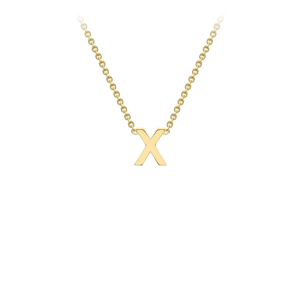 9ct Yellow Gold 'X' Initial Adjustable Letter Necklace 38/43cm