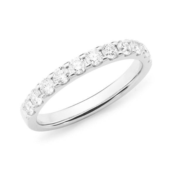 Brilliant cut diamond claw set wedding ring