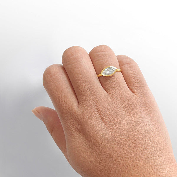 1.00ct Marquise Cut East-West Lab-Grown Diamond Engagement Ring