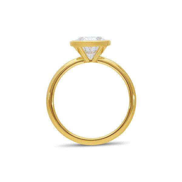 3.00ct Bezel Set Oval Cut Lab-Grown Diamond Solitaire Engagement Ring