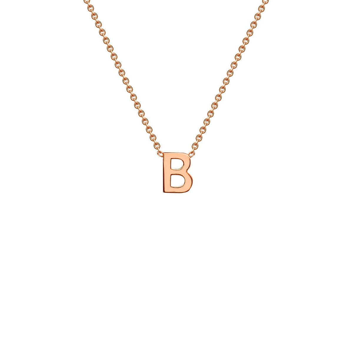 9ct Rose Gold 'B' Initial Adjustable Letter Necklace 38/43cm