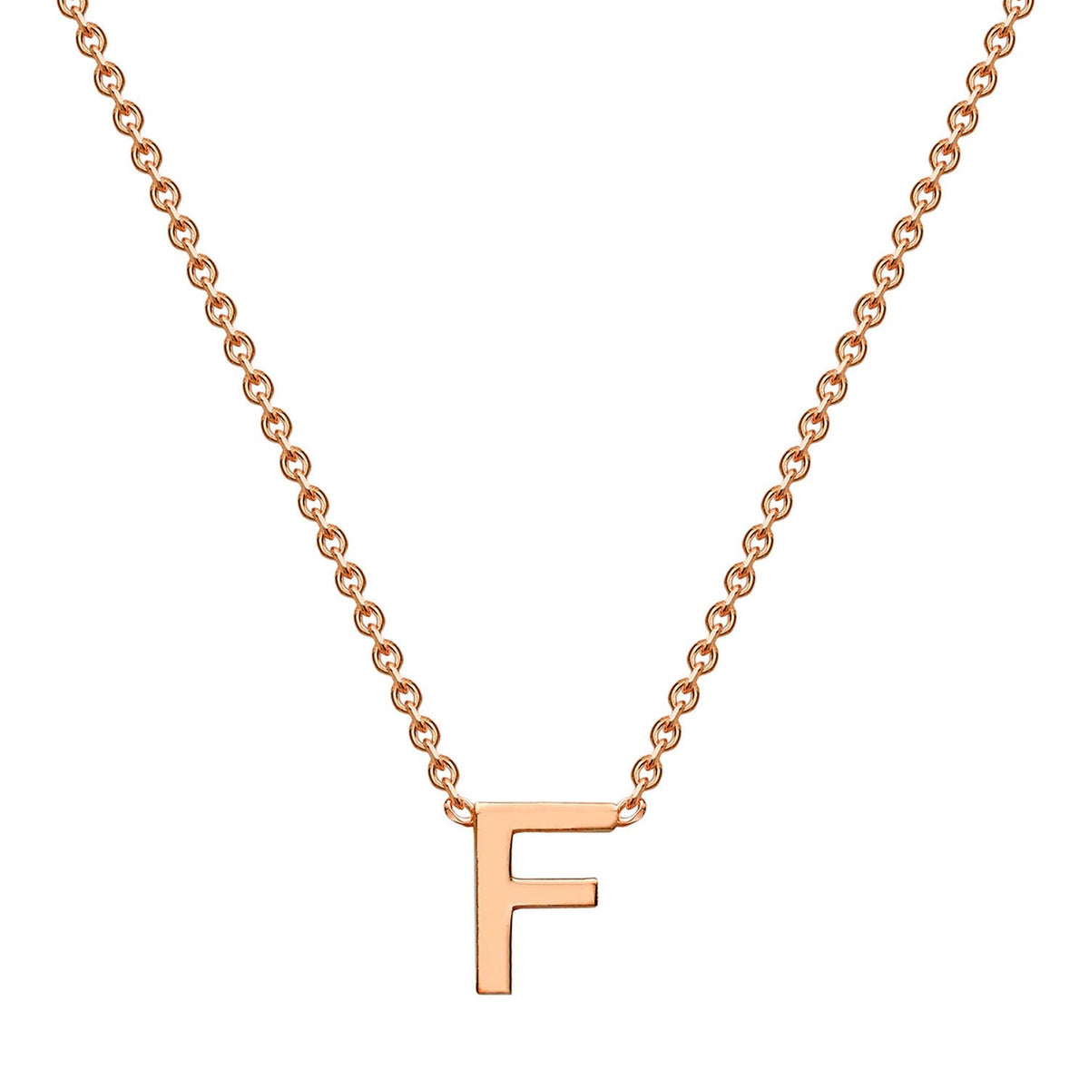 9ct Rose Gold 'F' Initial Adjustable Letter Necklace 38/43cm