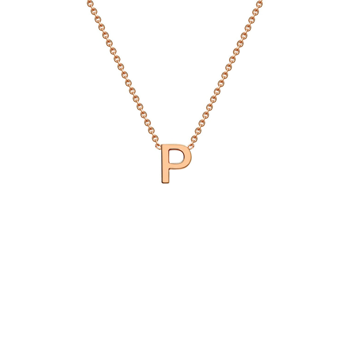 9ct Rose Gold 'P' Initial Adjustable Letter Necklace 38/43cm