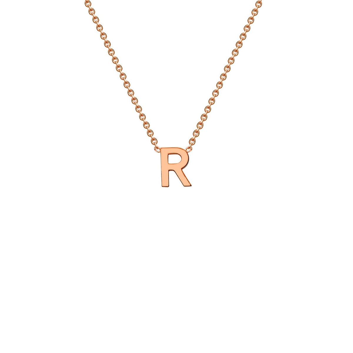 9ct Rose Gold 'R' Initial Adjustable Letter Necklace 38/43cm