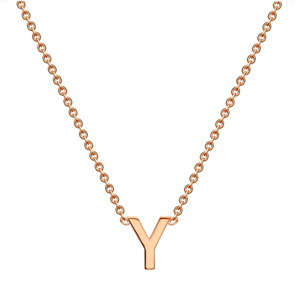 9ct Rose Gold 'Y' Initial Adjustable Letter Necklace 38/43cm