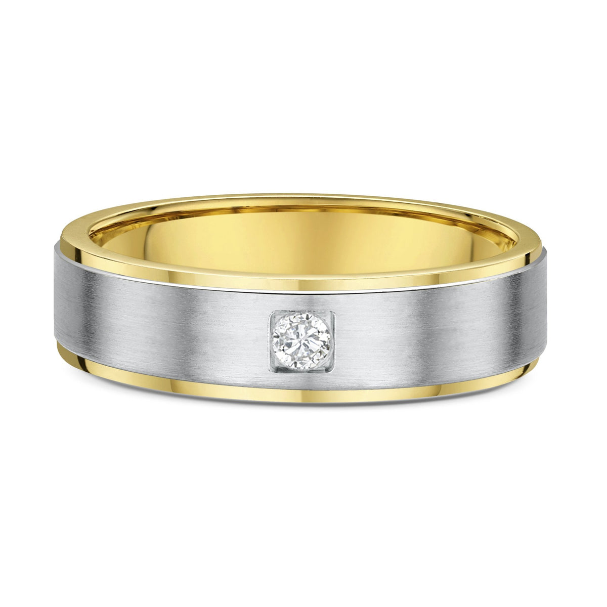 9ct Two Tone White & Yellow Gold Wedding Ring
