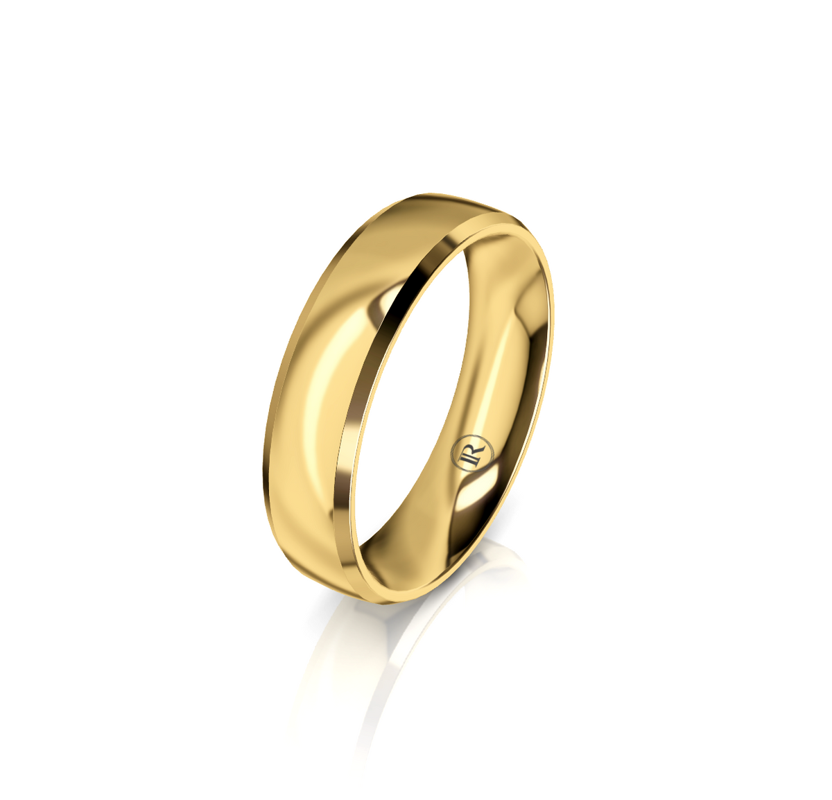 9ct Yellow Gold Round Bevelled Edge Wedding Ring