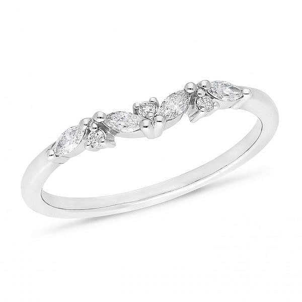 Marquise shape diamond wedding ring
