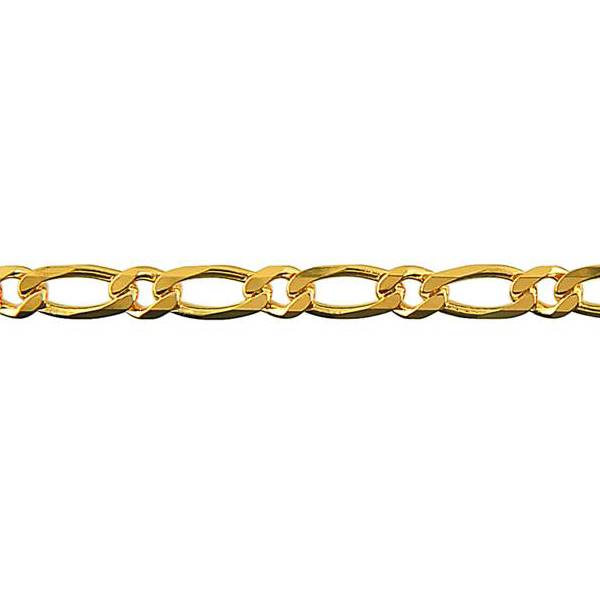 Diamond cut bevelled 1 on 1 figaro chain