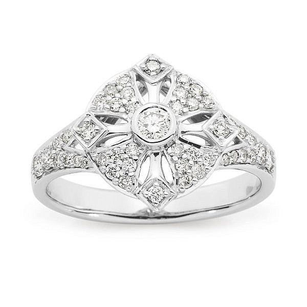 Diamond art deco dress ring