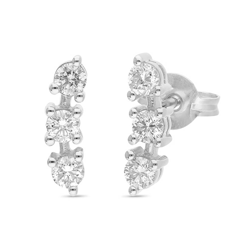Diamond Stud Trilogy Earrings