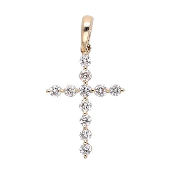 Fancy diamond yellow gold cross