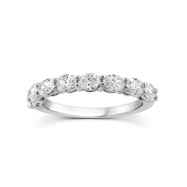 Horizontal oval cut diamond band Andrew Mazzone