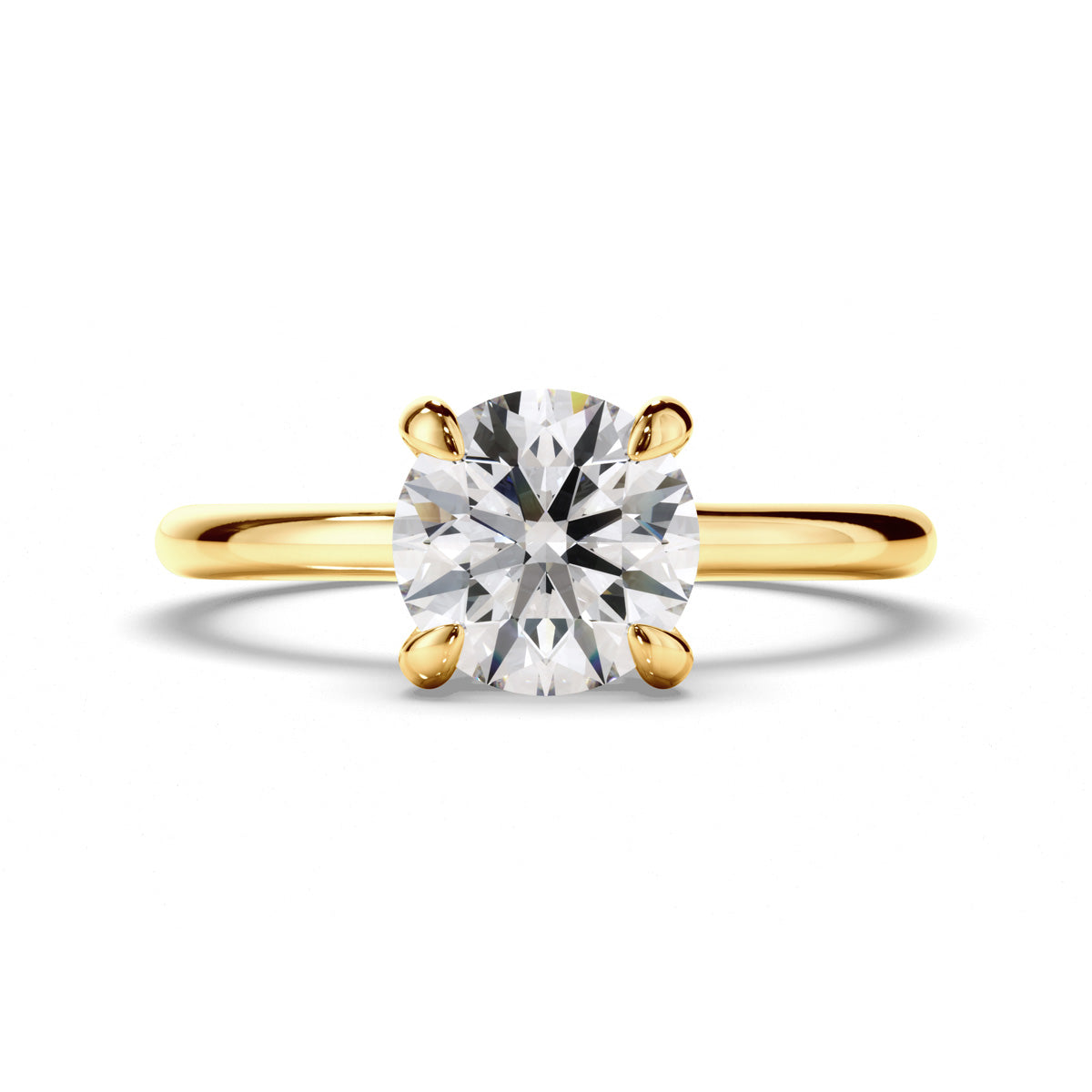 Round Brilliant Cut Diamond Hidden Halo Engagement Ring