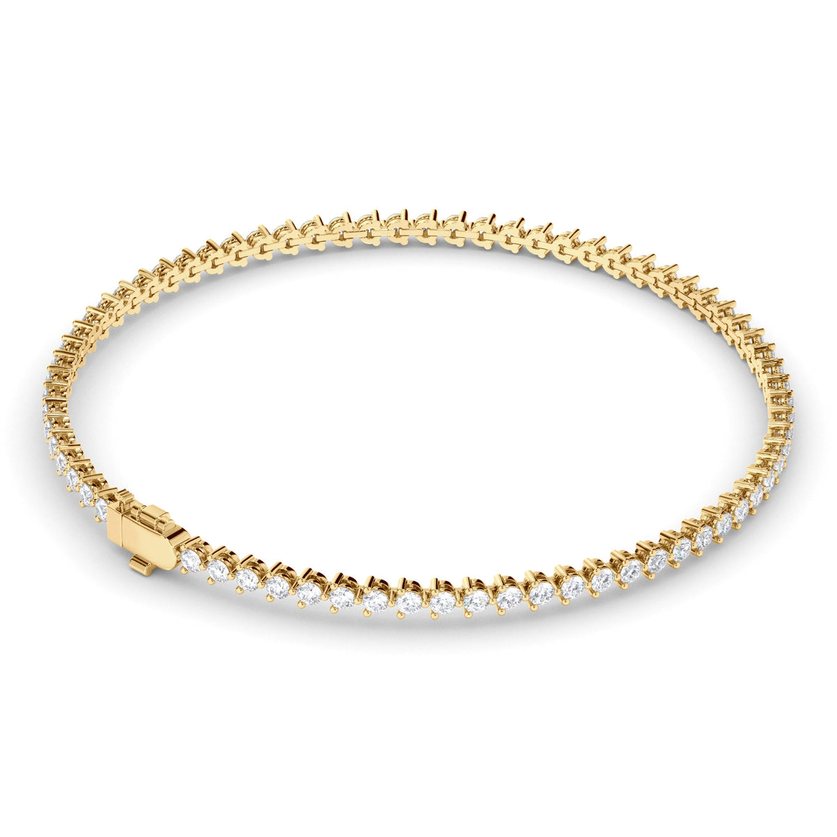 Round Brilliant Cut Natural Mined Diamond Tennis Bracelet