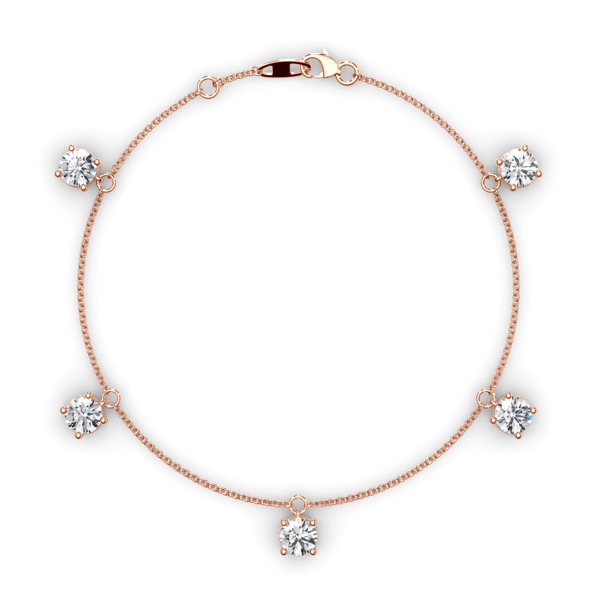 Floating Round Brilliant Cut Laboratory Grown Diamond Bracelet