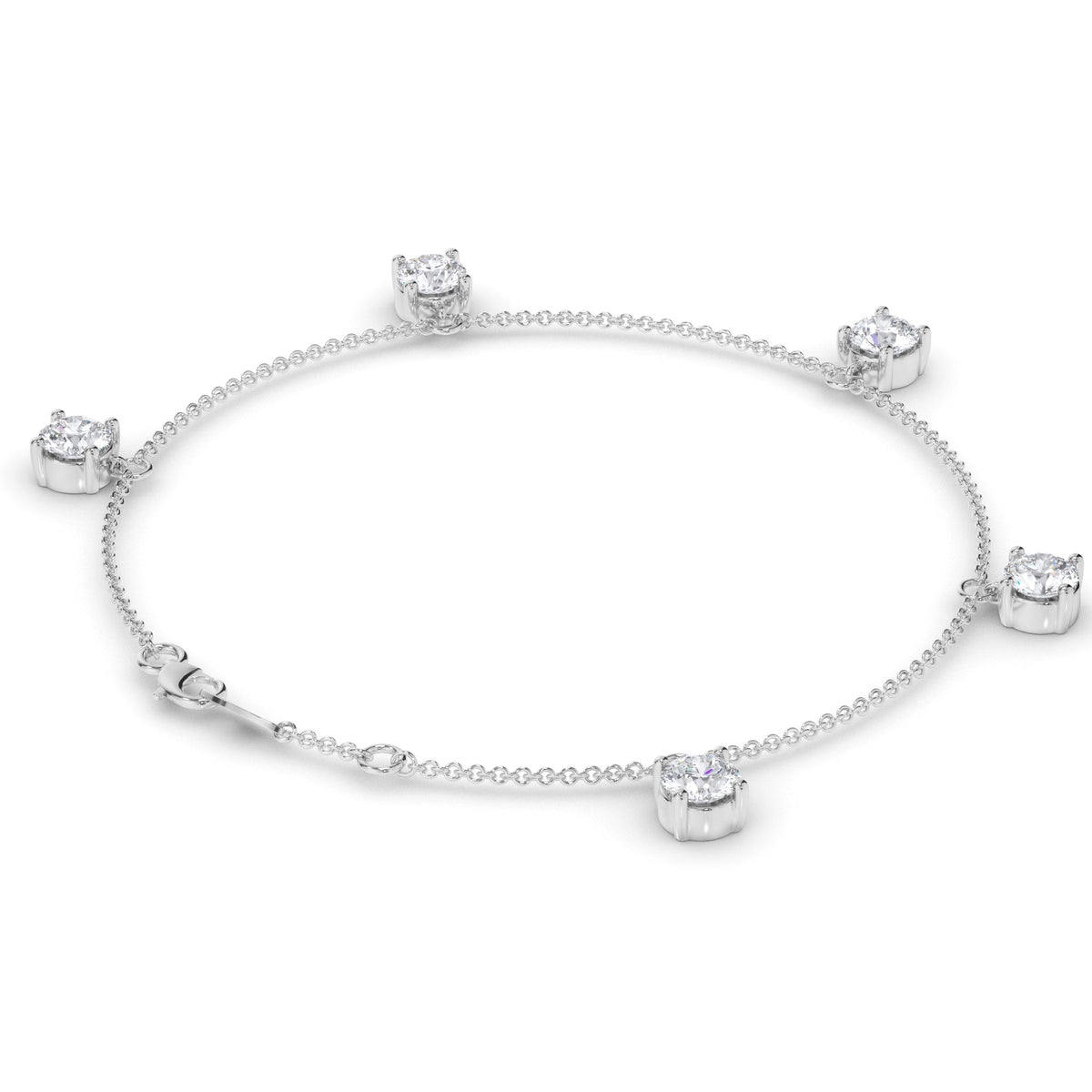 Floating Round Brilliant Cut Natural Mined Diamond Bracelet