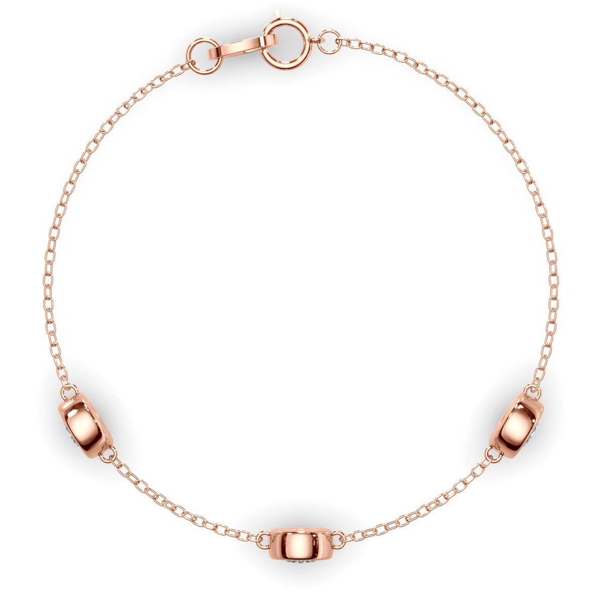 Round Brilliant Cut 3-Stone Laboratory Grown Diamond Bracelet