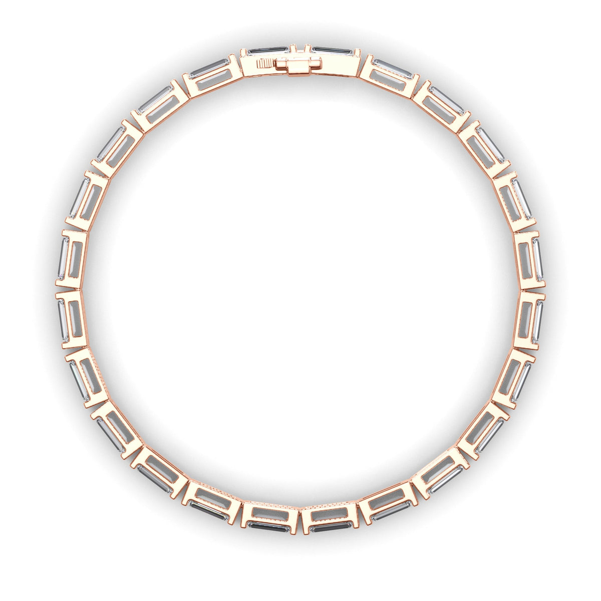 Baguette Cut Laboratory Grown Diamond Tennis Bracelet