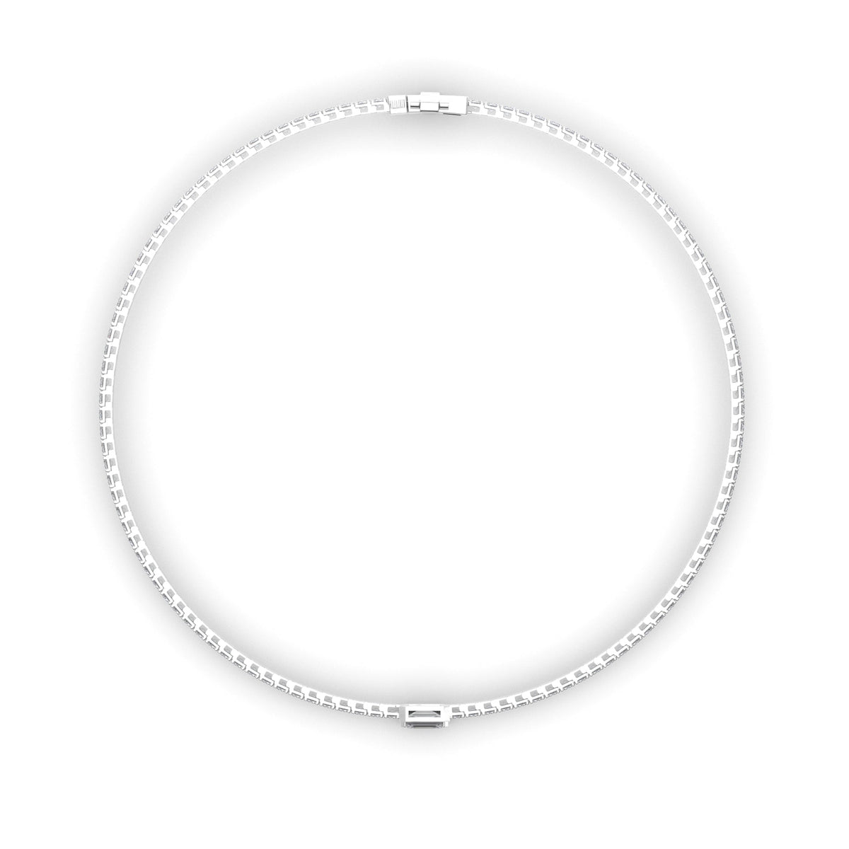 Emerald Cut Solitaire Natural Mined Diamond Tennis Bracelet