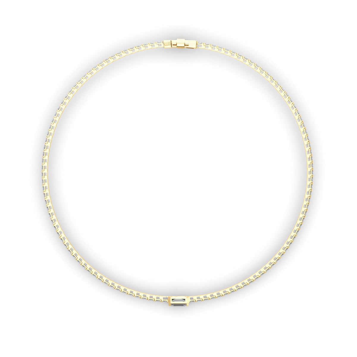 Emerald Cut Solitaire Laboratory Grown Diamond Tennis Bracelet