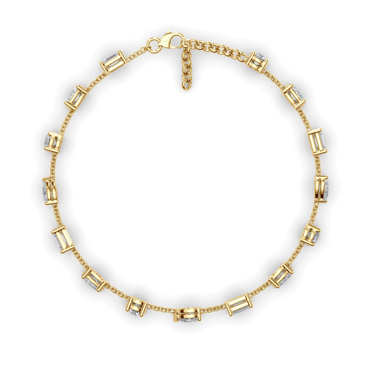 Multi-Shape Natural Mined Diamond Tennis Bracelet