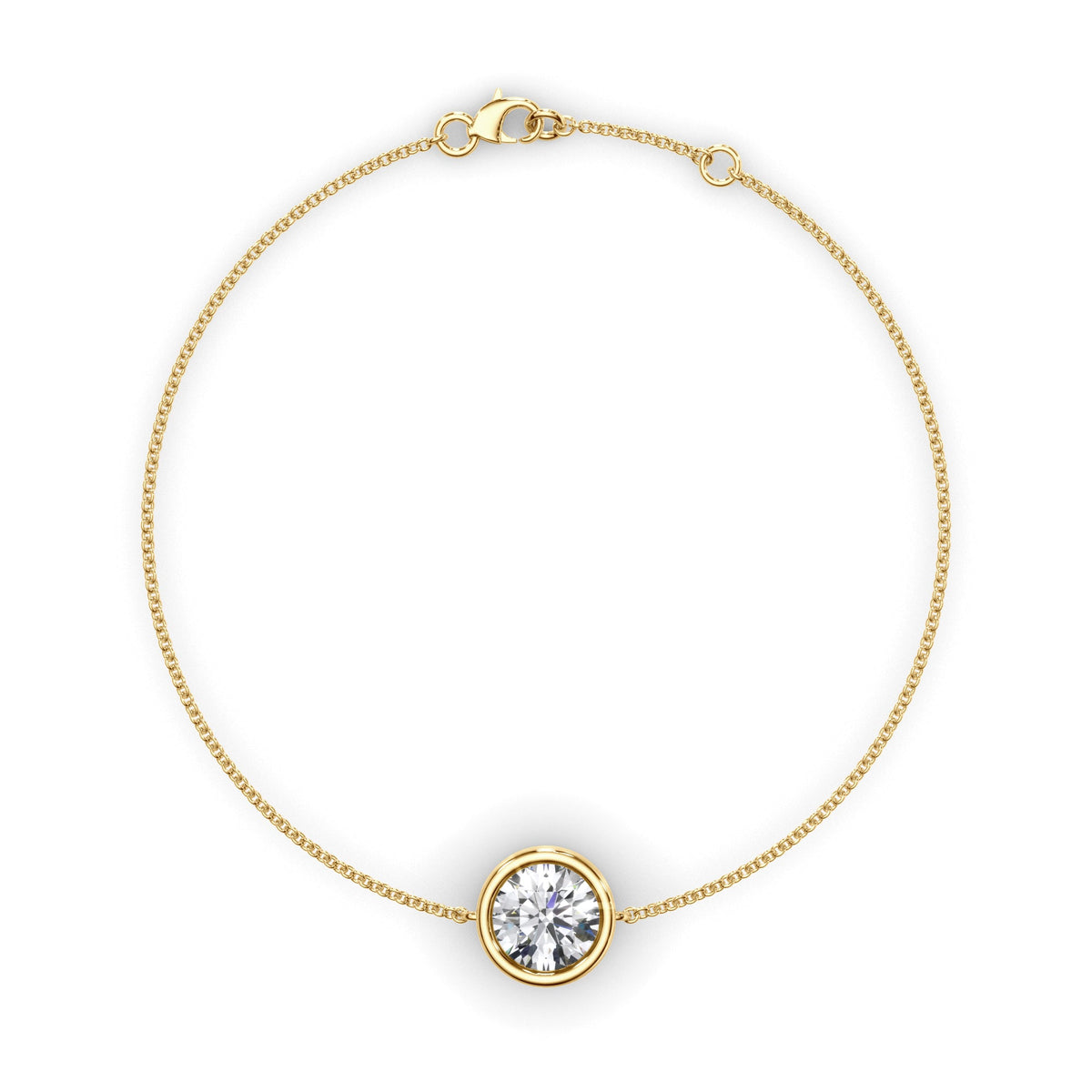Round Brilliant Cut Diamond Bezel Set Bracelet