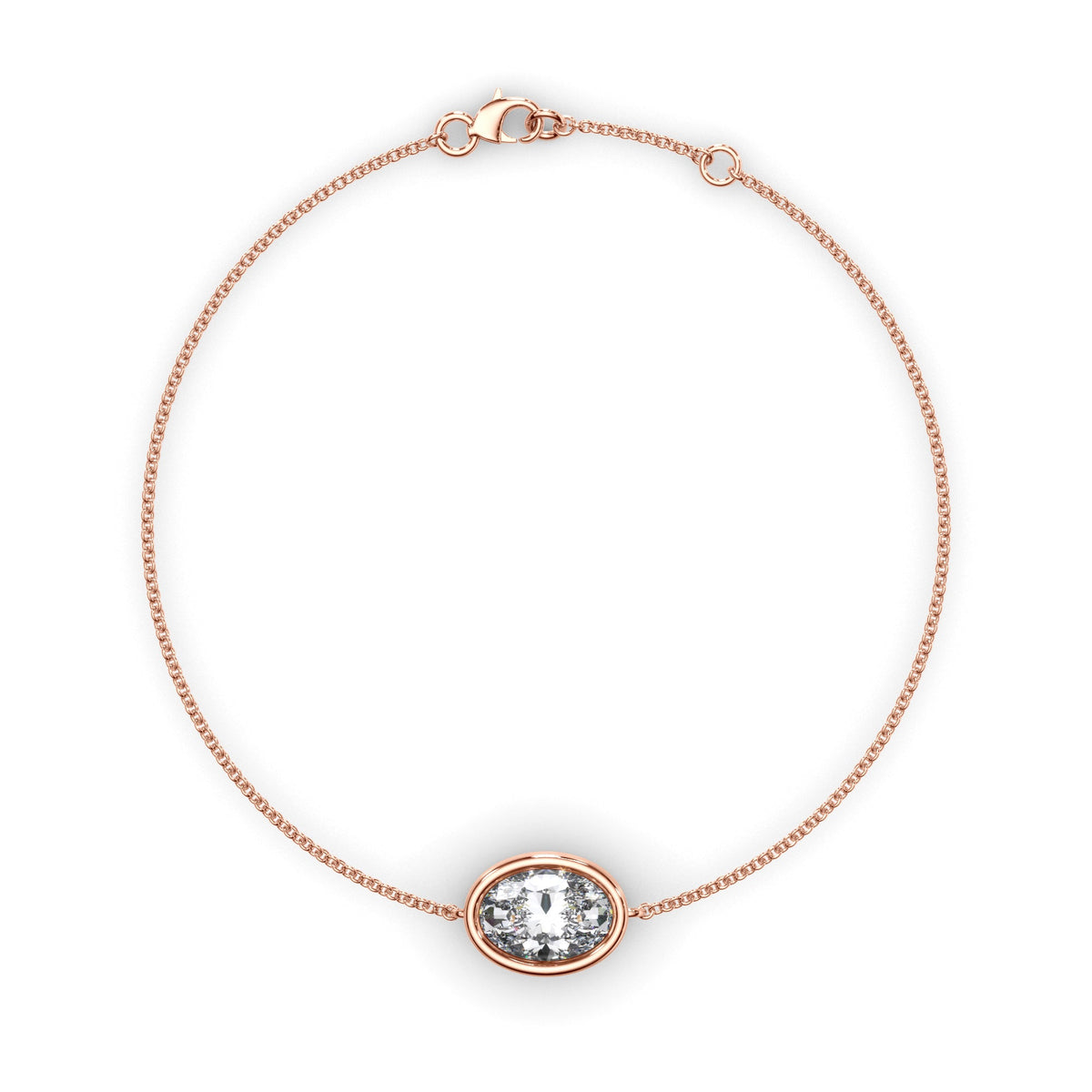Oval Cut Diamond Bezel Set Bracelet