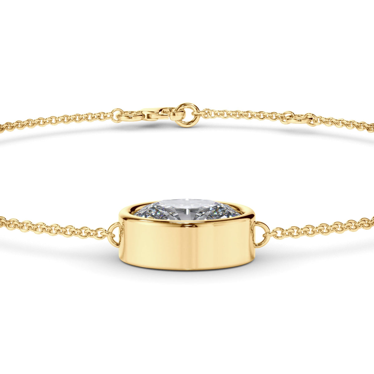Oval Cut Diamond Bezel Set Bracelet