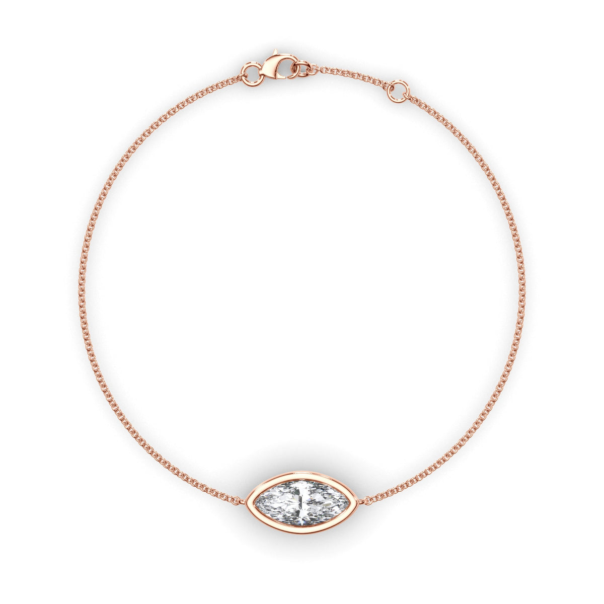Marquise Cut Diamond Bezel Set Bracelet