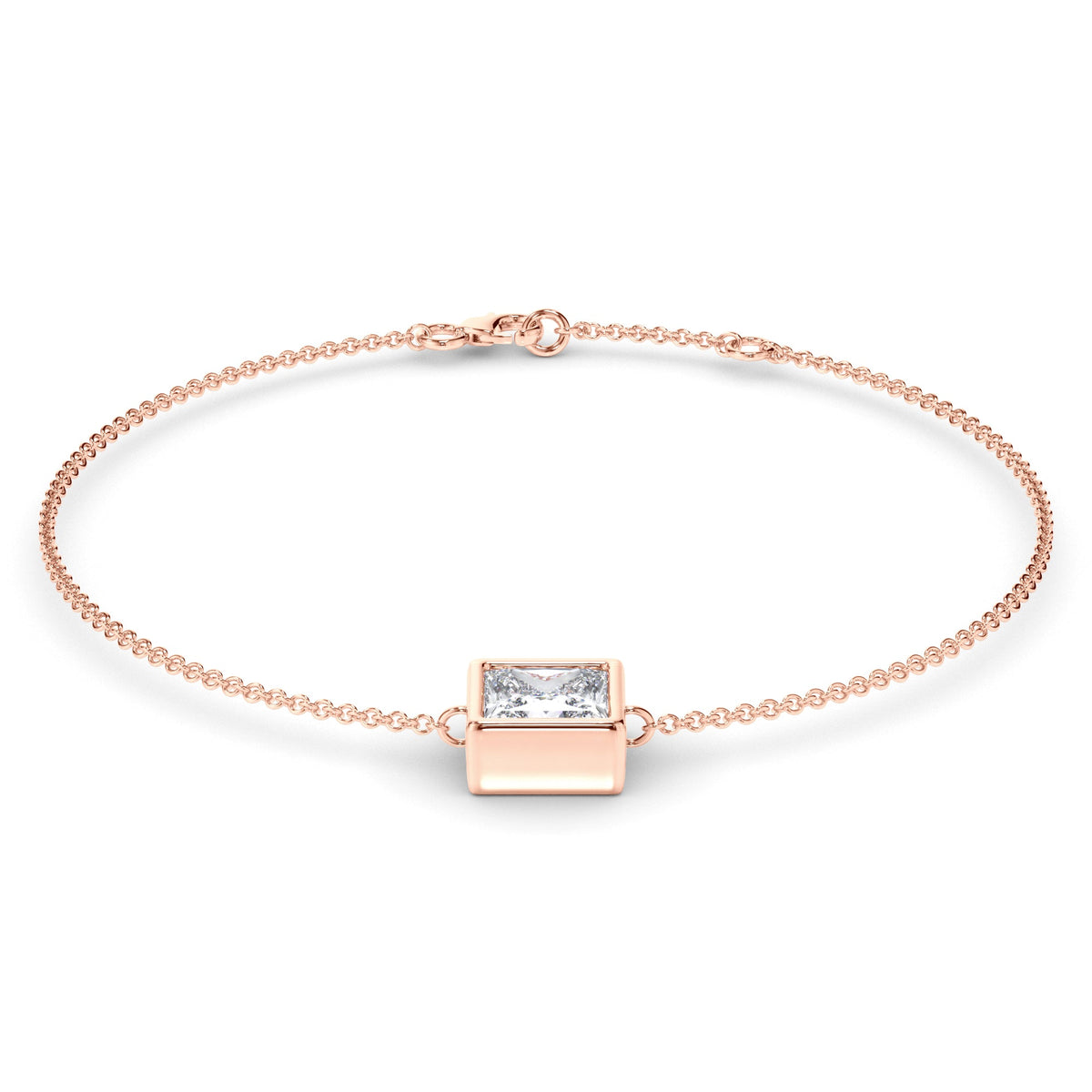Princess Cut Diamond Bezel Set Bracelet